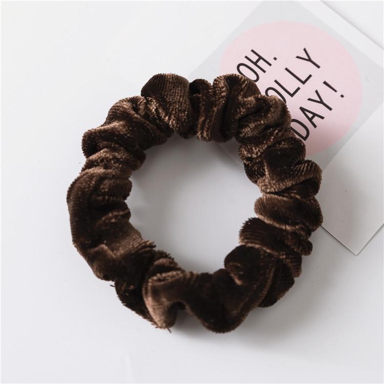 Vintage Rich Texture Ruffled Hair Circles Deep Autumn Colors Lustrous Scrunchies Strong Grip Decorative Ponytail Holders