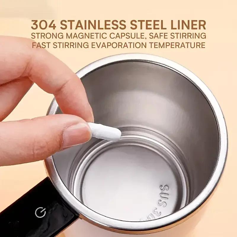 Stainless steel magnetic coffee cup with lid, rechargeable coffee cup, LED temperature display, home smart coffee cup