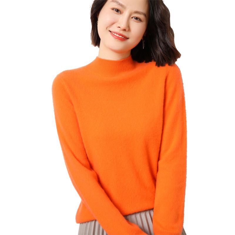 2023 Women's Cashmere Blend High Neck Knitwear - Autumn/Winter Base Layer Sweater