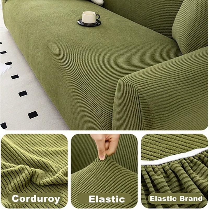 Premium Stretch Jacquard Sofa Cover Polar Fleece Fabric Non Slip Elastic Slipcover For 1-4 Seater Livingroom Furniture Protector