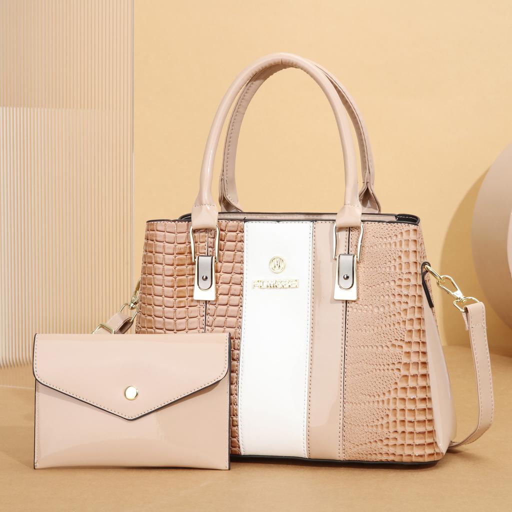 Bag Women's Bag Advanced Sense 2025 New Texture Middle-aged Mother Bag Splicing Contrasting Color Large-capacity Handbag Bag