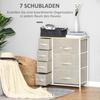 Chest of Drawers, Sideboard, 7 Foldable Fabric Drawers, Metal Frame, 63.5 X 30 X 71 Cm, Light Gray