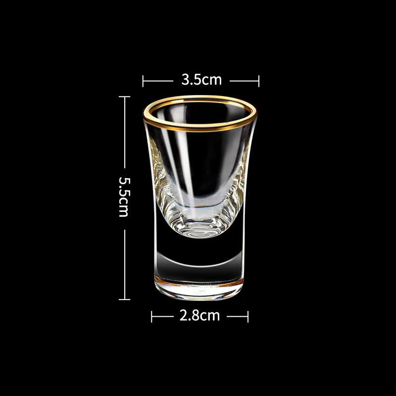 Gold Rimmed Baijiu Crystal Glass Decanter & Shot Glass Set for Home Use