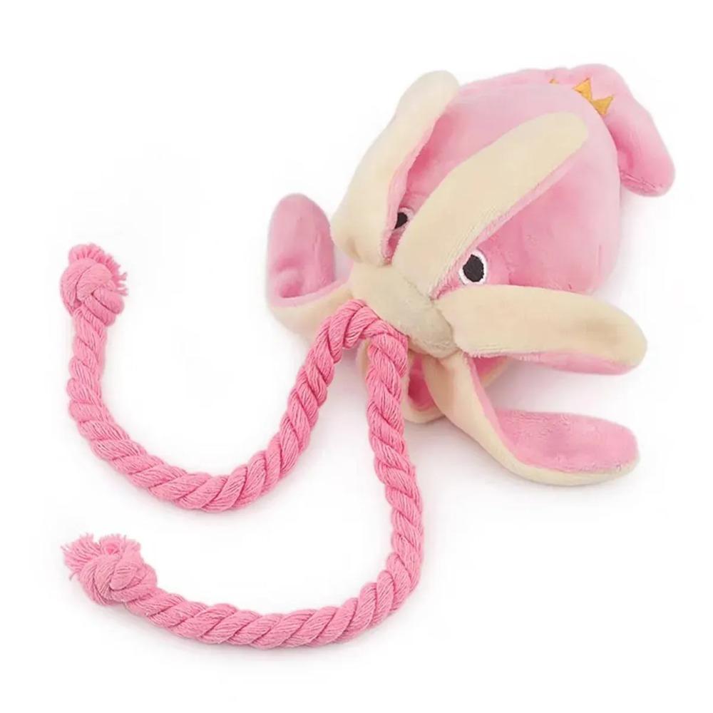 Plyšová lanová hračka Supet Pet Octopus je odolná proti kousnutí, zábavná a interaktivní, vhodná pro vnitřní i venkovní použití.