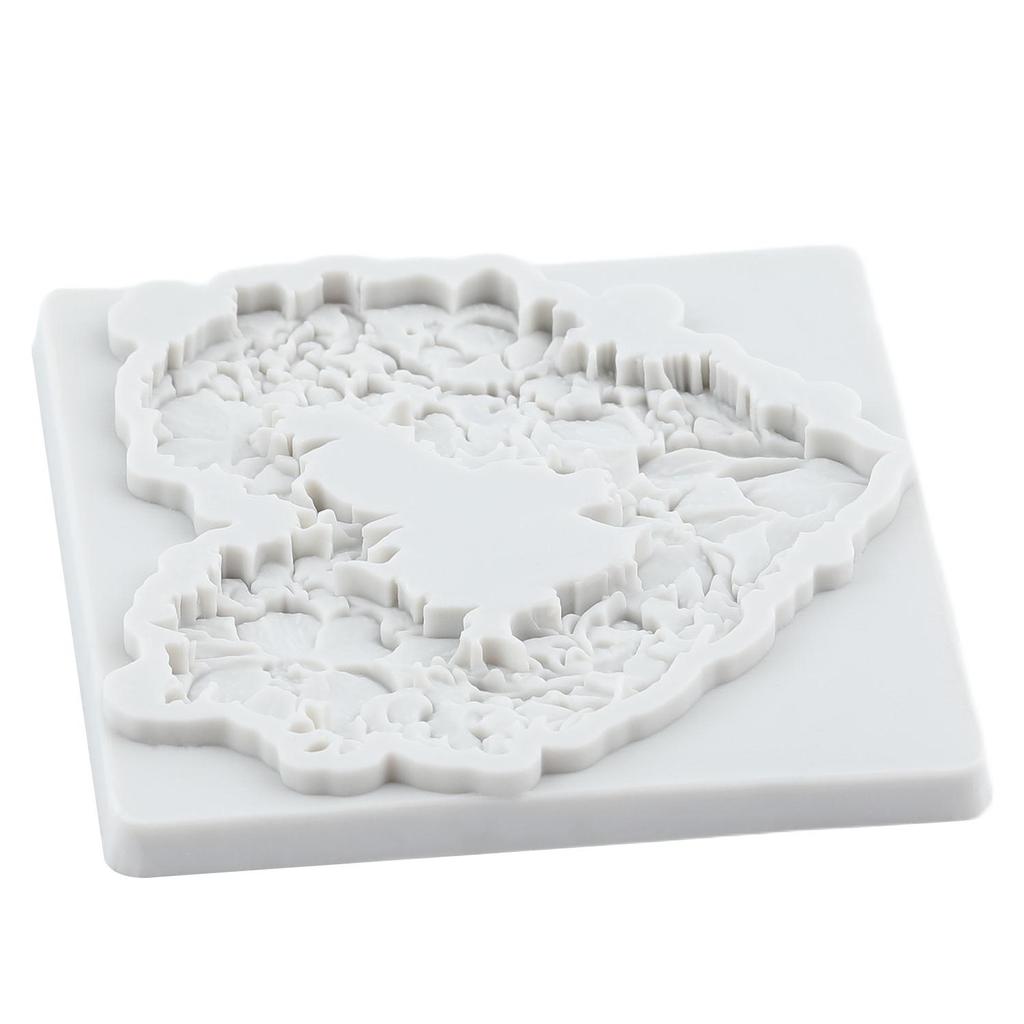 Flower Wreath Silicone Mold Heart Fondant Molds Cake Decorating Tools Cupcake Topper Candy Sugar Craft Gum Paste Polymer Clay