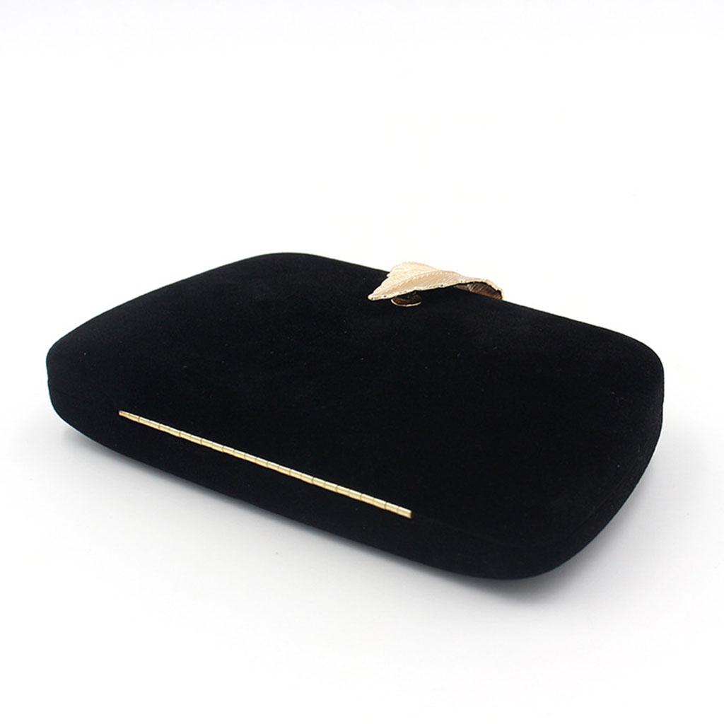 Elegante Abend-Clutch-Taschen Samt-Handtasche Handtasche mit Blatt-Schnalle Ketten-Schultertasche Cocktail-Hochzeitsfeier Abschlussball-Tasche