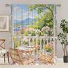 Spring Scenery Printed Curtains Pole Bag Christmas Decorations Home Room Made Of Polyester