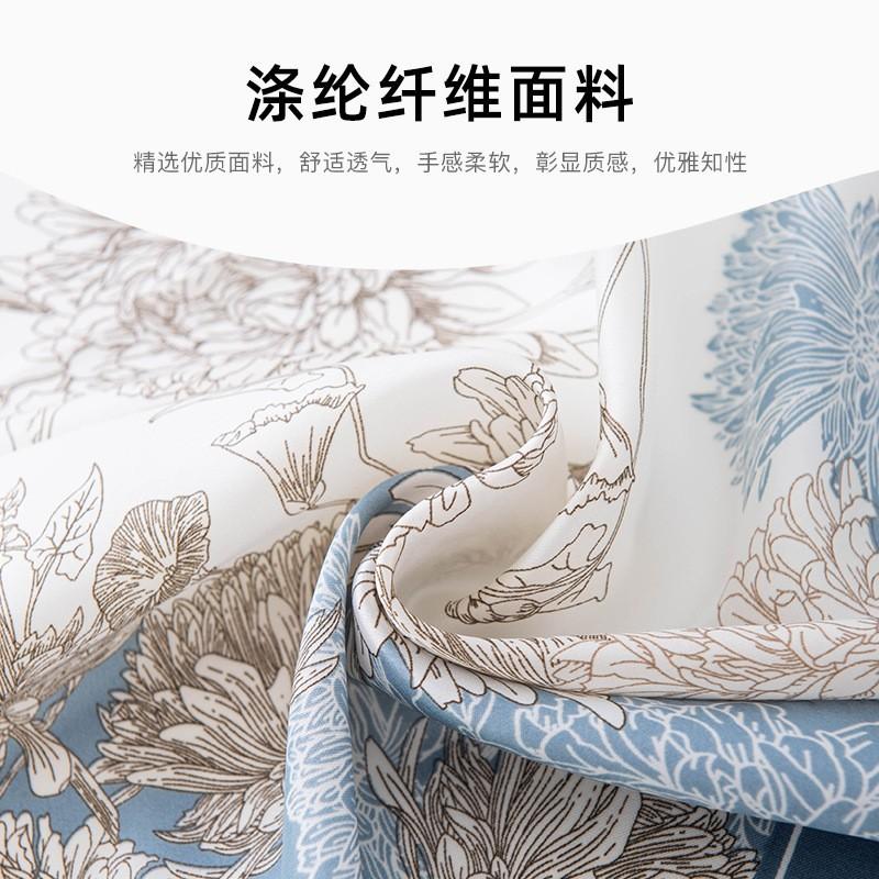 Foulard carré 70 cm fleur fraîche et élégante imitation soie foulard de tête impression printemps et été foulard de protection du cou foulard professionnel