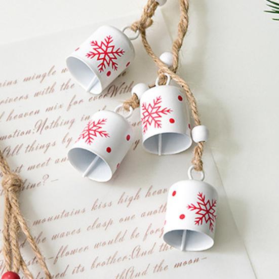 Christmas Bells Hanging Cow Bells with Snowflake Design Window Jingle Bells for Christmas Tree Decoration Winter Festive Party