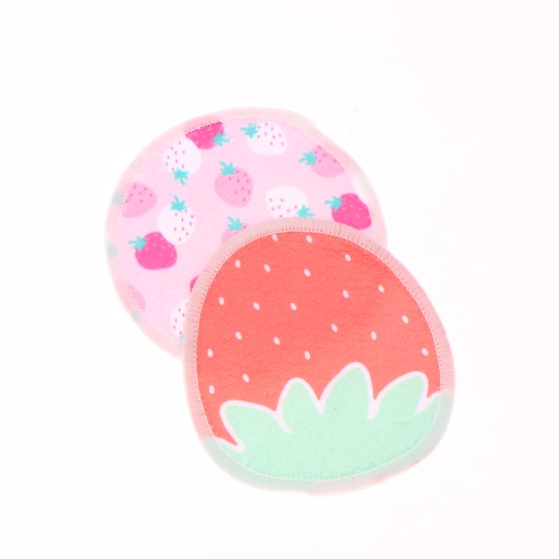 10 Pcs Makeup Remover Pads Washable Double-Layer Strawberry Print Cleaning Cotton Reusable Facial Make Up Removal Pads Tool