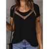 Summer Solid Color Slim Fit Fashionable Mesh Short Sleeved Women Shirt
