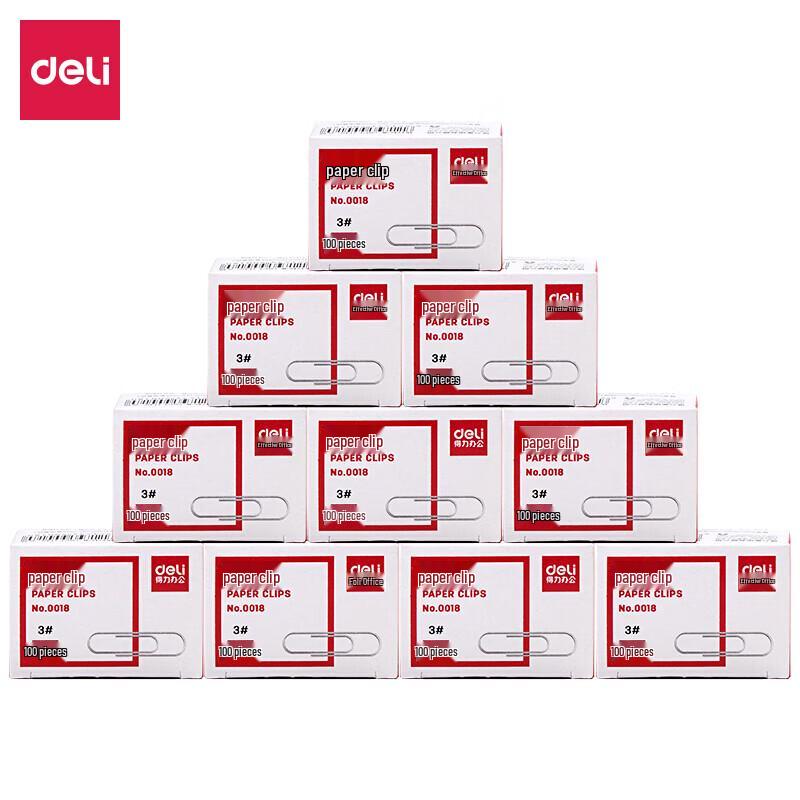 Deli 0018 Nickel-Plated Metal Paper Clips
