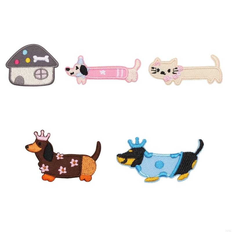 Dog Animal Embroidered Iron On Fabric Patches For Jackets Backpacks Dress Hat J0MC