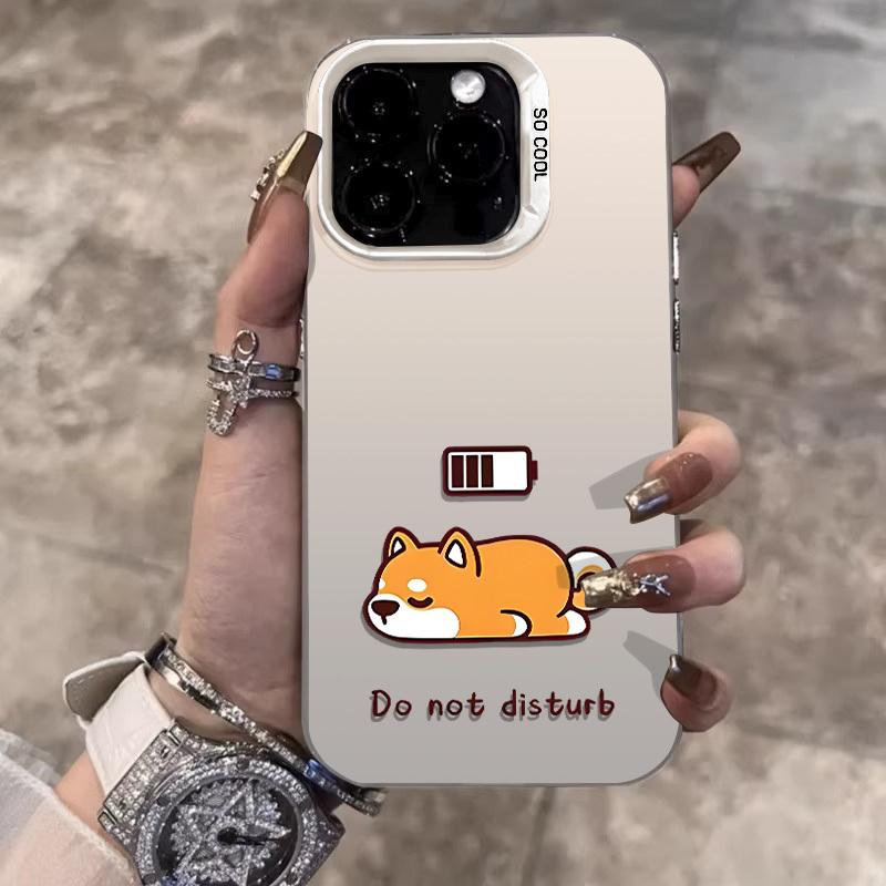 Rechargeable corgi pattern mobile phone case suitable for iPhone 17 16 15 14 13 12 11 Pro/ Max /Plus anti-fall and shockproof