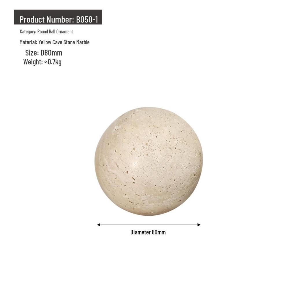 Mramorová kulatá koule - Minimalistická domácí dekorace do obývacího pokoje, na konferenční stolek, do ložnice a ke vchodu