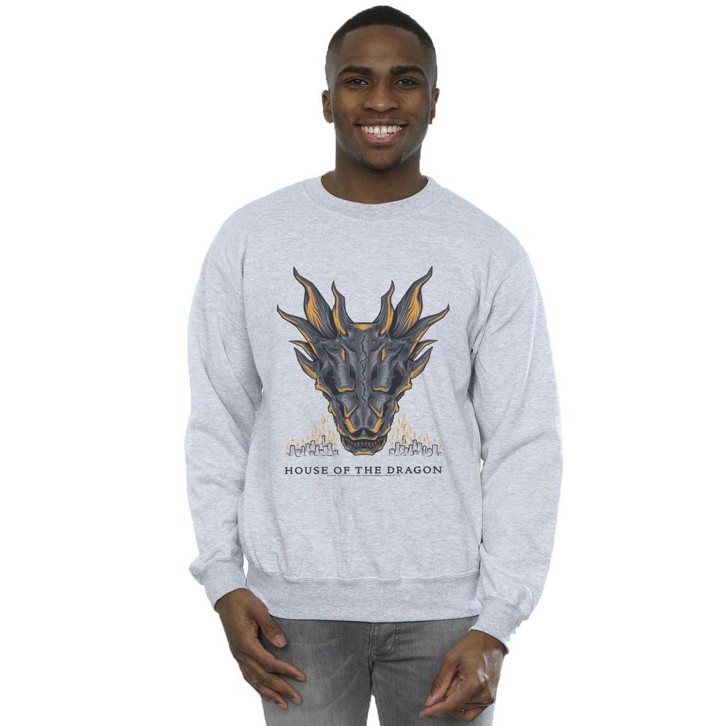 Game Of Thrones: House Of The Dragon Mens Dragon Flames Sweatshirt