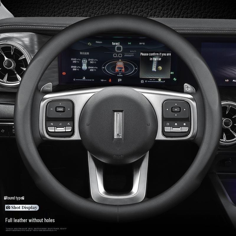 Genuine Leather Steering Wheel Cover for Great Wall WEY Tank 300 VV5/VV6/VV7/P8