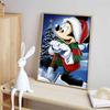 Disney Diamond Painting Mickey Mouse Christmas Snow Shoveling Healing Illustration, 5D Diamond Painting Art Embroidery Cross Stitch Room Decoration