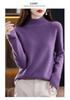 Women's Pure Wool Half-High Neck Slim Fit Sweater for Autumn/Winter