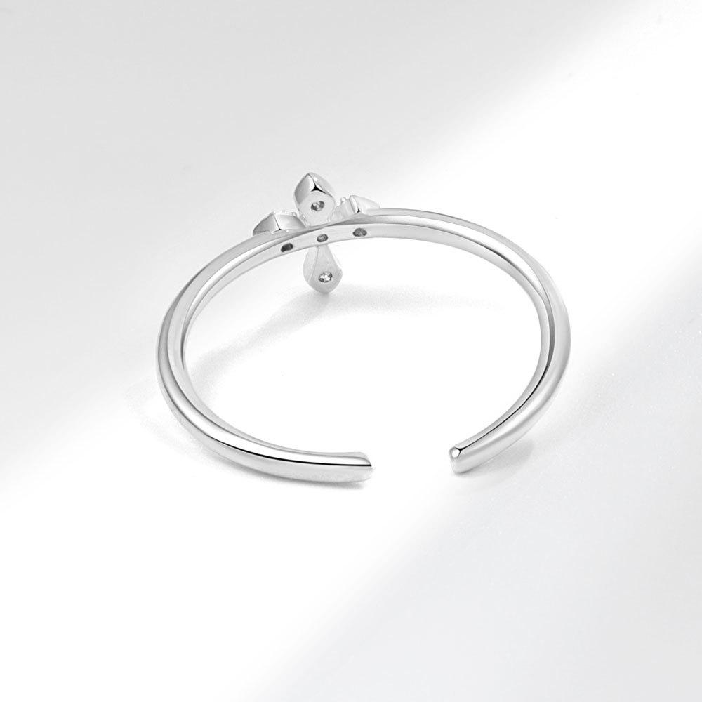 Exquisite Silver Color Ring for Women Timeless Christian Cross Ring New Fashion Party Gift Jewelry