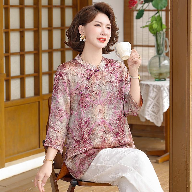 2026 New Style Chiffon Top for Middle-aged Women