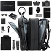 Men's Expandable Waterproof Business Travel Backpack, Large Capacity, Oxford Cloth, for Laptops.