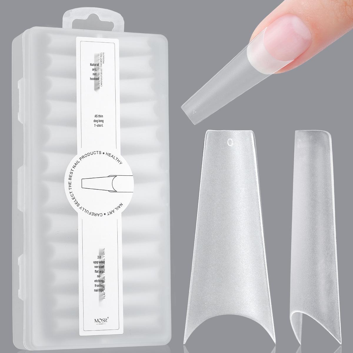 

Matte Transparent Press-On Nails, 240 Pieces - Half Cover Wearable Nail Tips.
