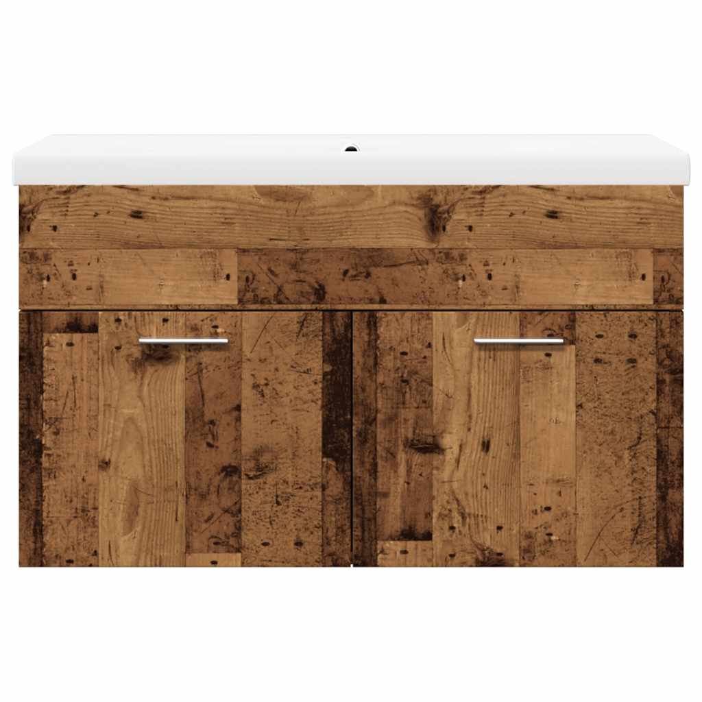 2 Piece Bathroom Furniture Set Rustic Wood Look Particleboard