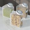 Sealed Food Canister Airtight Food Can with Date Tracker Lid Transparent Grain Storage Can for Beans Pasta Kitchen Pantry Cabinet