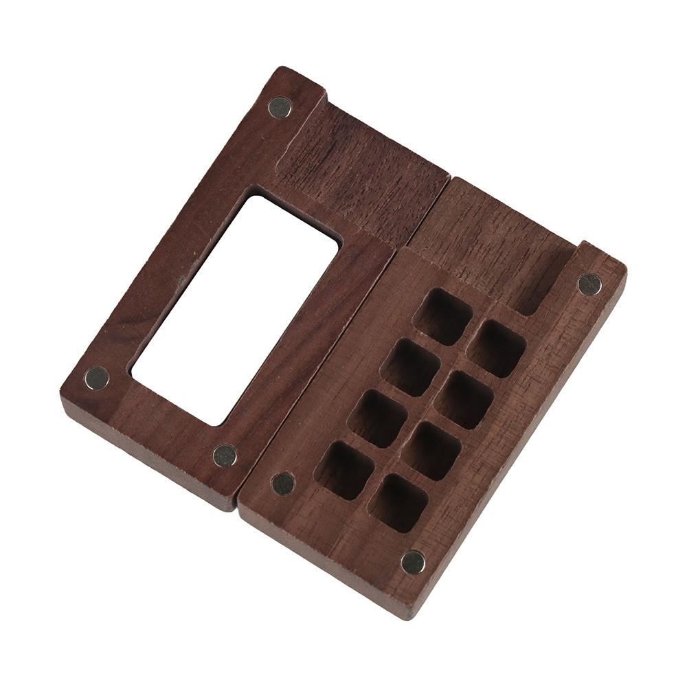 Empty Box Mini Watercolor Paint Palette Black Walnut 8 Grid 0.5ml Watercolor Paint Palette  Acrylic