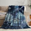 1pc starry sky themed blanket, polyester fabric, machine washable, suitable for bedroom and living room decoration