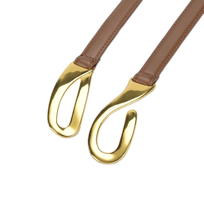Fashionable Women's Belt Decorative Hook Button Korean Versatile Belt with Dress Without Punching Belt Accessories