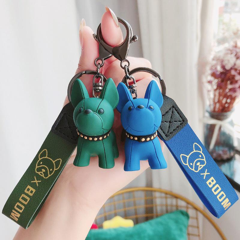 Exquisite Cute French Bulldog Puppy Keychain - Unisex Accessory for Bags
