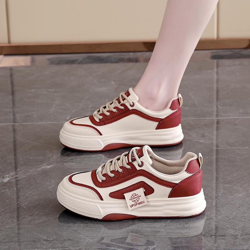 2025 spring little white shoes new Korean version ins female students platform heightening sports board shoes casual street auction 6521