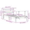 Bed Frame with Headboard Without Mattress White 90x200 Cm