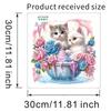 Cat & Floral Animal Toilet Stickers, Waterproof Removable Self-Adhesive Bathroom Wall Decals