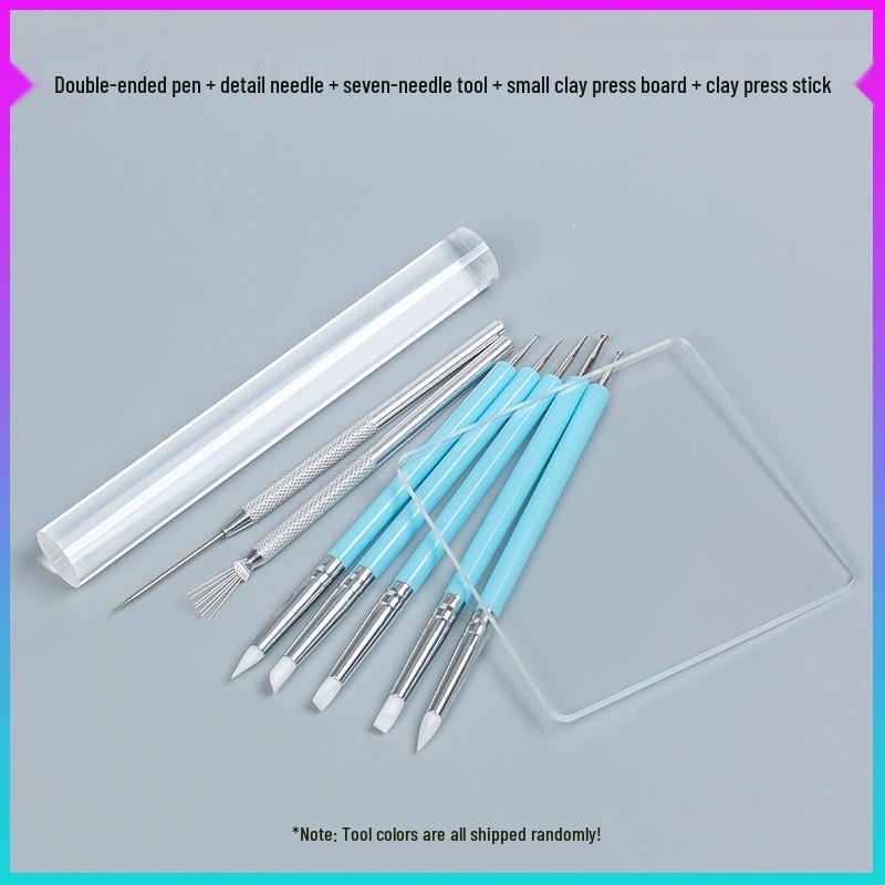 Silicone Double-Ended Dotting and Pressing Pen for Polymer Clay Sculpting
