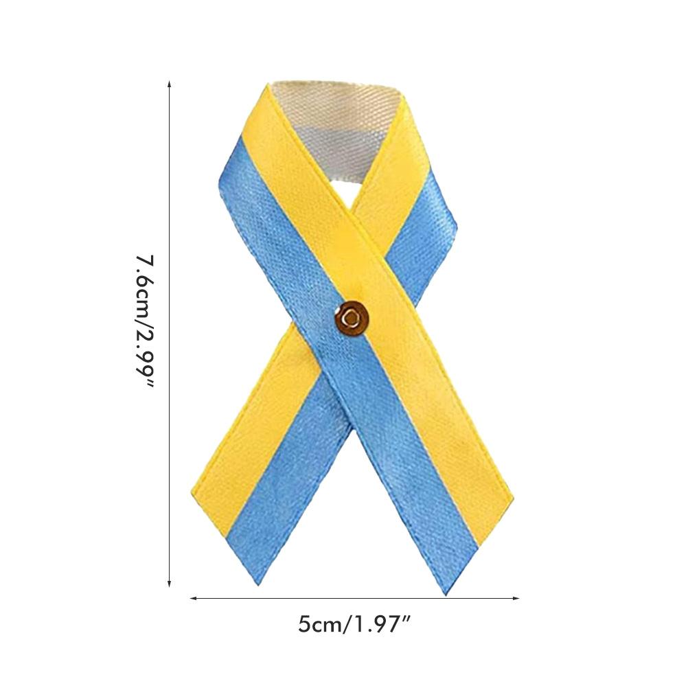 Ukraine Awareness Ribbon Pins Ukraine Flag Pin Ukrainian Pin Satin Blue and Yellow Ribbon Shaped Pin Ukraine Gifts