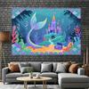 Background banner - Beautiful mermaid party theme pattern background fabric party decoration banner birthday