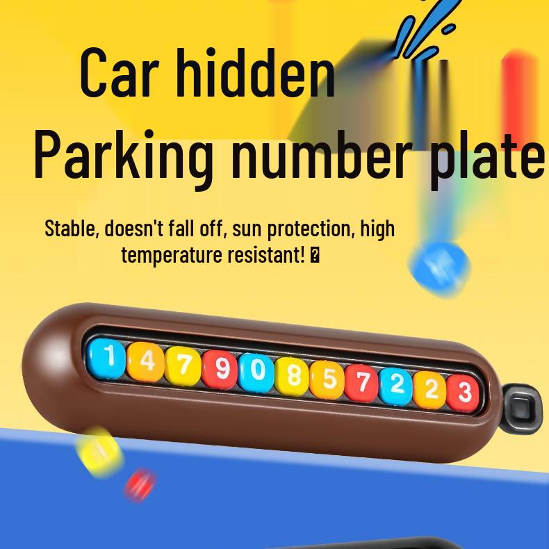 Cartoon Flip-up Temporary Car Phone Plate for Hidden Parking Numbers