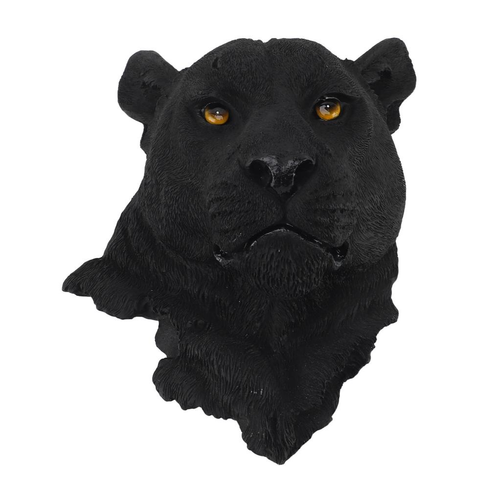 Statue di Testa di Animale con Simulazione 3D Decorazione da Parete Resina Uniche Squisite Statue di Testa di Animale Scultura da Appendere a Parete per Casa Bar Leopardo Nero