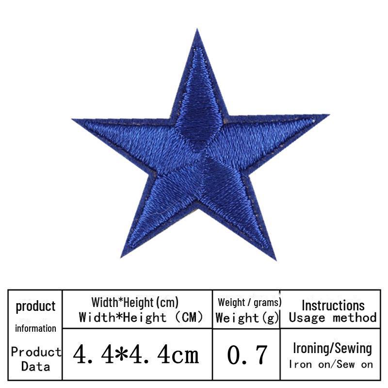 Stoffabzeichen mit fünfzackigem Stern-Stickerei