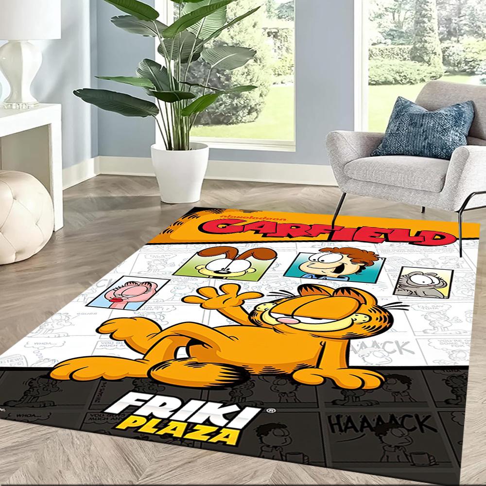 Garfield Breaking Through Square rugs are a great choice for living rooms, bedrooms, home décor, and as gifts