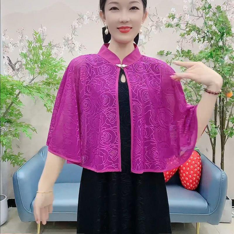 

Летняя тонкая шаль из ледяного шелка, верхняя одежда, юбка, пальто, короткая сетчатая накидка, свободный западный стиль, универсальная одежда для защиты от солнца Pitaya All yards