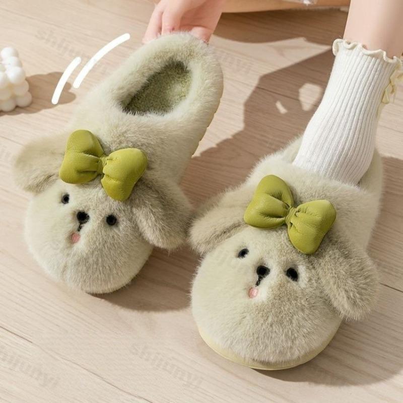 Mote Høst Vinter Tegneserie Søte Tøfler 2025 Unisex Hjem Bomullssko Kvinner Menn Innendørs Myke Plysj Varme Plattform Hjemmetøfler