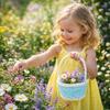 Round/Oval Shape Flower Storage Basket Wicker Flower Basket  For Plant Home Wedding