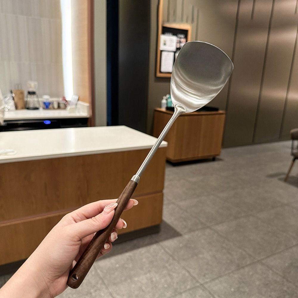 304 Stainless Steel Seamless Spatulas Walnut Steak Shovel Fried Shovel  Cooking Utensils