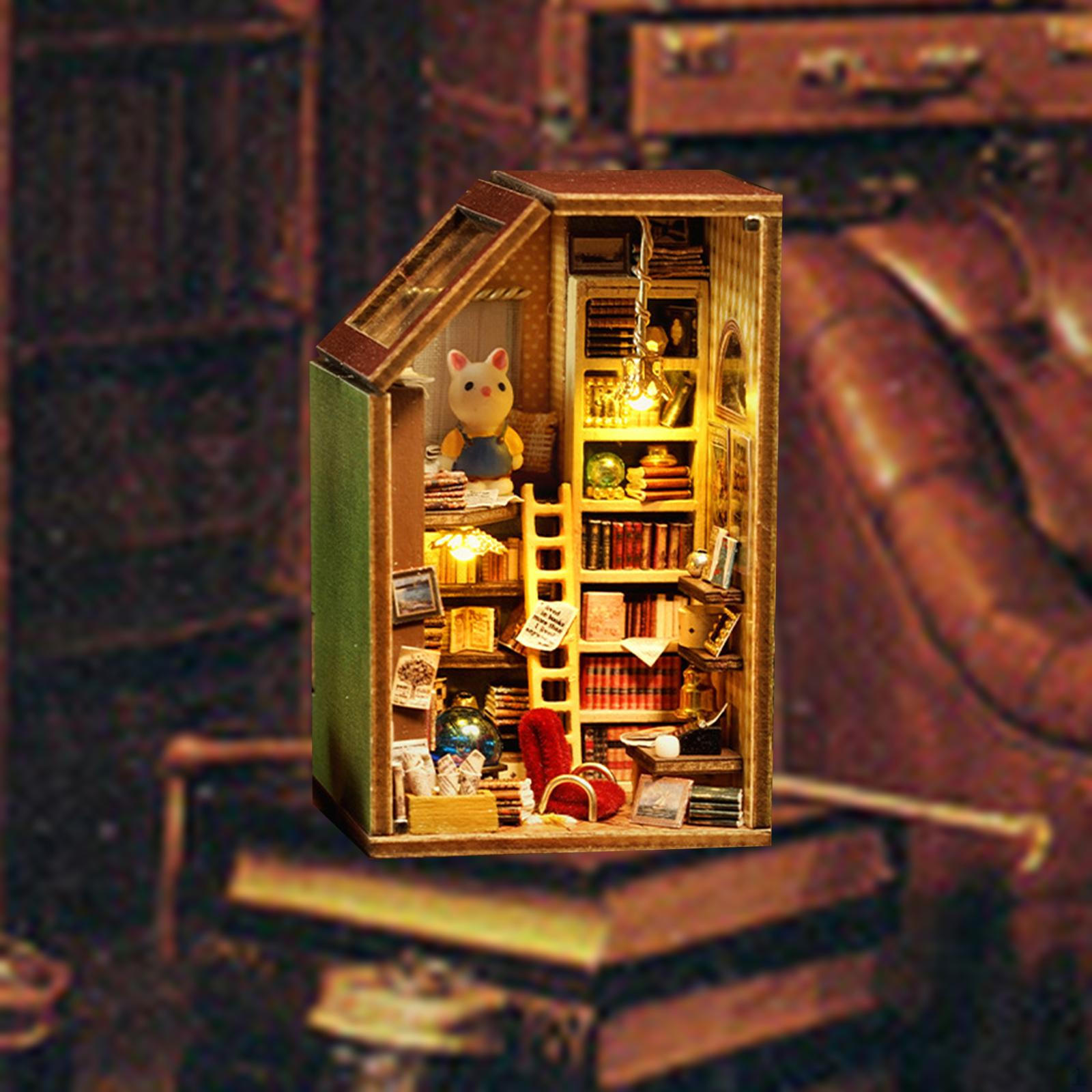 

Деревянный кукольный дом, вечерние сувениры, строительные блоки, реалистичный миниатюрный кукольный домик для гостиной Study Room