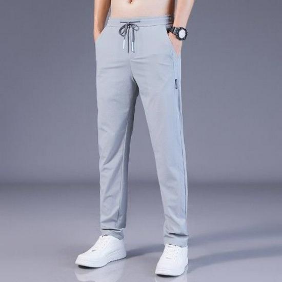 Ice Silk Men's Loose Breathable Slim Straight Casual Summer Trousers
