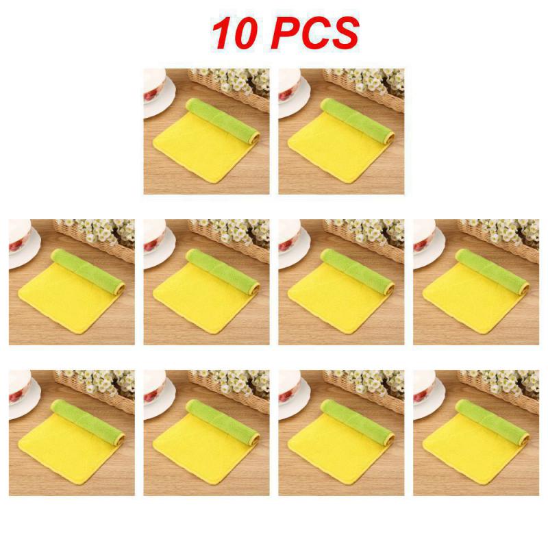 

10~40 шт. Полотенце для мытья посуды, двухстороннее, впитывающее, мягкое, впитывающее воду, 14 см × 24 см, салфетки для уборки, с подкладкой